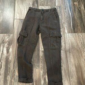 Nicole Miller grey linen/lyocell cargo pant